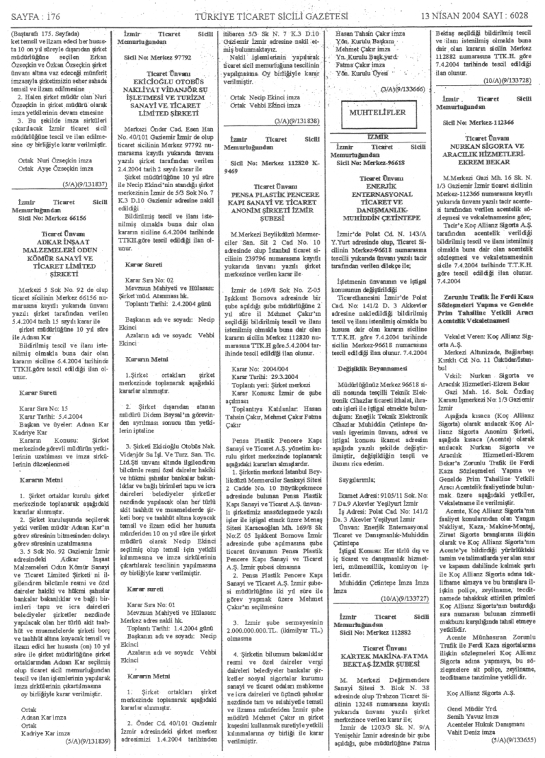 Enerjik Trade Registration Gazette (TTR-GAZETTE)